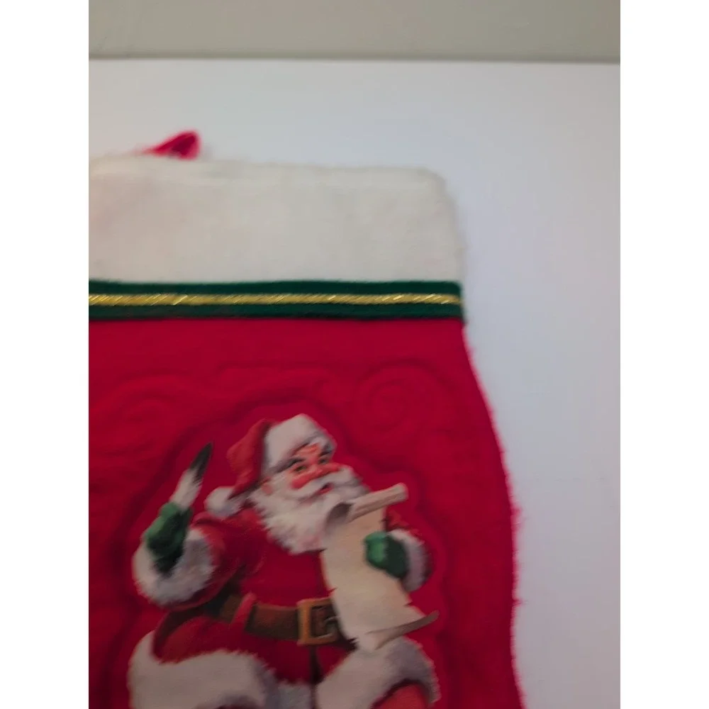 VINTAGE SANTAS BEST COTTON CHRISTMAS‎ STOCKING MULTICOLOR 14
